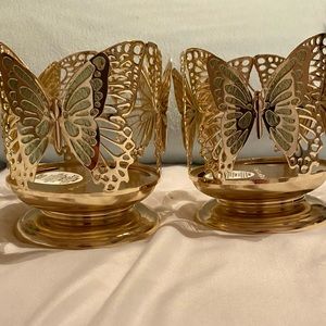 Bath and Body Works pair of three wick candle holders.